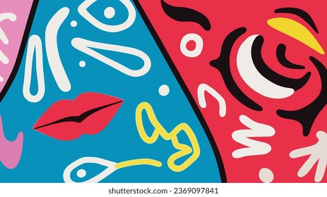 Vektorfarbige abstrakte doodle Art Illustration menschlich für den Sommer