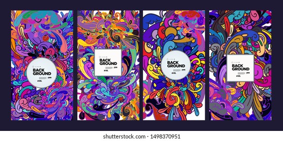 Vector Colorful Abstract Doodle Background for Banner, poster, website, story and pattern.