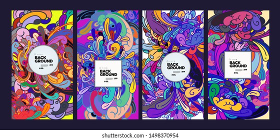 Vector Colorful Abstract Doodle Background for Banner, poster, website, story and pattern.