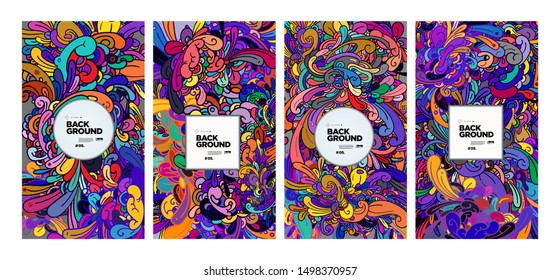 Vector Colorful Abstract Doodle Background for Banner, poster, website, story and pattern.