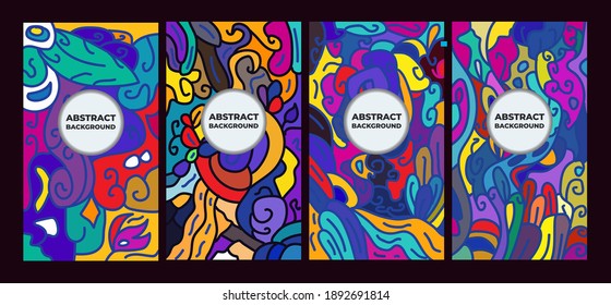 Vector Colorful Abstract Doodle Background for Banner, poster, website, story and pattern.