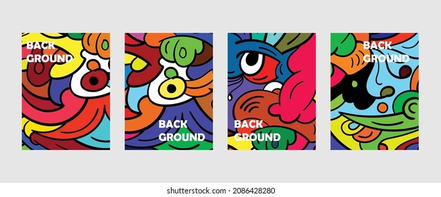 Vector Colorful Abstract Doodle Background for Banner, poster, website, social media story, and pattern