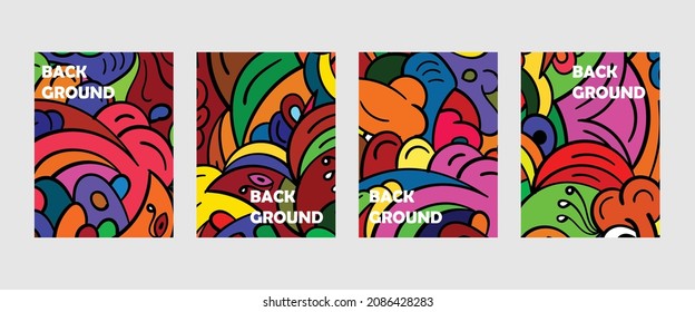 Vector Colorful Abstract Doodle Background for Banner, poster, website, social media story, and pattern