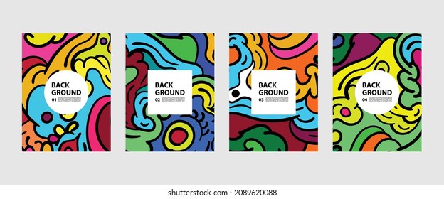 Vector Colorful Abstract Doodle Background for Banner, poster, website, social media story, and pattern