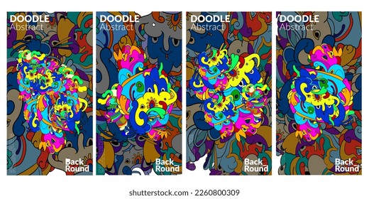 Vector colorful abstract doodle background