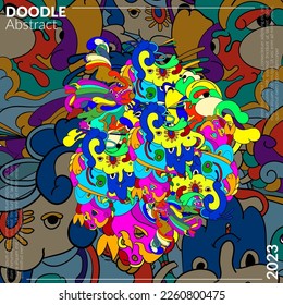 Vector colorful abstract doodle backround