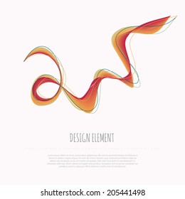 Vector colorful abstract dynamic ribbon wave background.