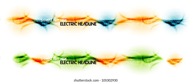 Vector colorful abstract electric headers