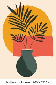Vector colorful abstract flower vase
