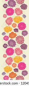 Vector Colorful abstract flowers elegant vertical seamless ornament pattern background