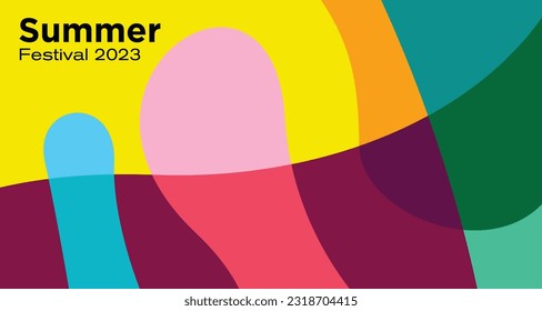 Fondo fluido abstracto de color vectorial para el festival de verano 2023