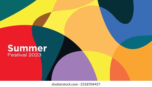 Vector colorful abstract fluid background for summer festival 2023