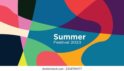 Vector colorful abstract fluid background for summer festival 2023