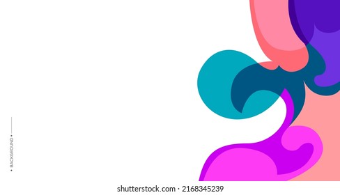Vector colorful abstract fluid and curve background for banner template with white blank space