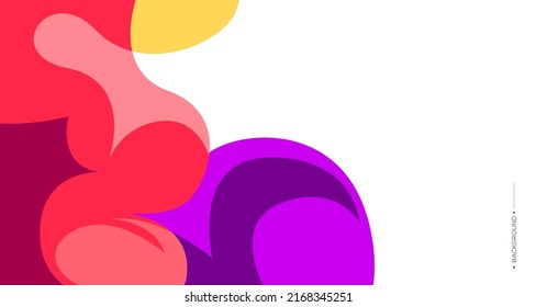 Vector colorful abstract fluid and curve background for banner template with white blank space