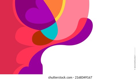 Vector colorful abstract fluid and curve background for banner template with white blank space
