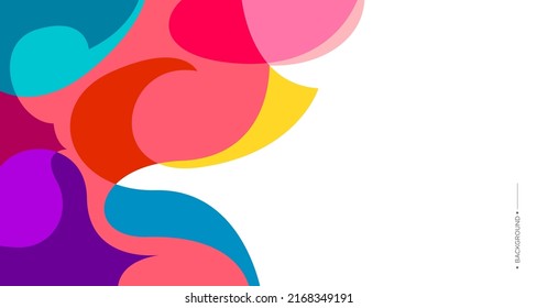 Vector colorful abstract fluid and curve background for banner template with white blank space