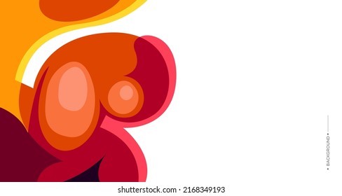 Vector colorful abstract fluid and curve background for banner template with white blank space