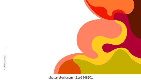 Vector colorful abstract fluid and curve background for banner template with white blank space