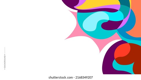 Vector colorful abstract fluid and curve background for banner template with white blank space