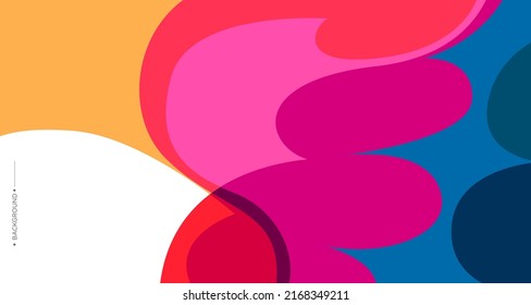 Vector colorful abstract fluid and curve background for banner template with white blank space