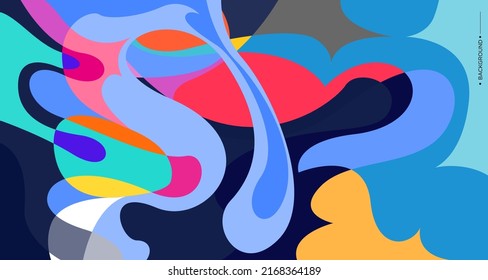 Vector colorful abstract fluid and curve background for banner template with white blank space
