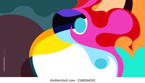 Vector colorful abstract fluid and curve background for banner template with white blank space