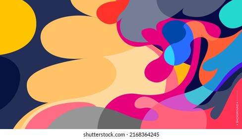 Vector colorful abstract fluid and curve background for banner template with white blank space