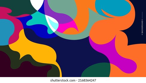 Vector colorful abstract fluid and curve background for banner template with white blank space