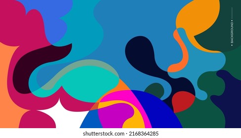 Vector colorful abstract fluid and curve background for banner template with white blank space