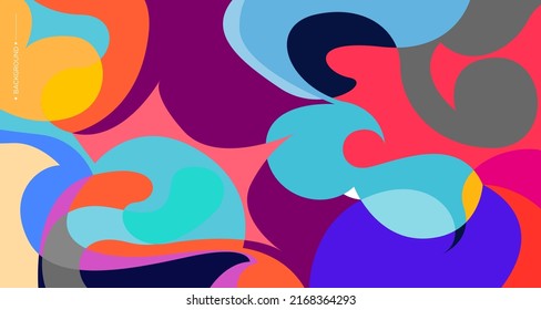 Vector colorful abstract fluid and curve background for banner template with white blank space