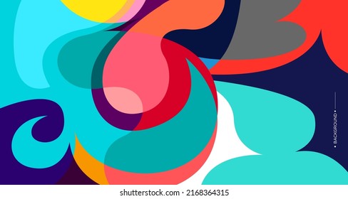 Vector colorful abstract fluid and curve background for banner template with white blank space