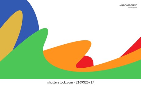 Vector colorful abstract fluid and curve background with white blank space