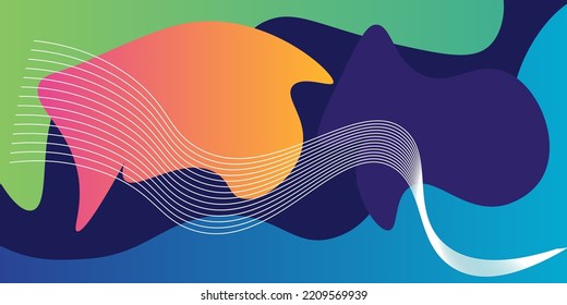 vector colorful abstract fluid geometric gradient background wave futuristic