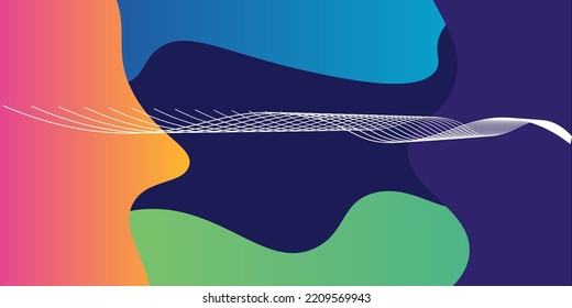 vector colorful abstract fluid geometric gradient background wave line