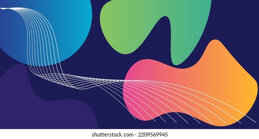 vector colorful abstract fluid geometric gradient background line