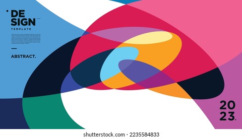 Vector colorful abstract fluid and geometric background for new year 2023