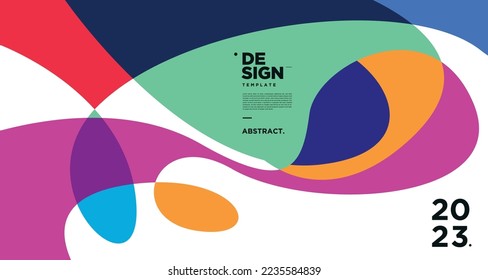 Fluido abstracto vectorial colorido y fondo geométrico para el nuevo año 2023
