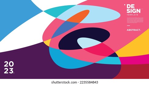 Fluido abstracto vectorial colorido y fondo geométrico para el nuevo año 2023