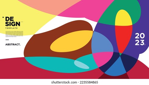 Fluido abstracto vectorial colorido y fondo geométrico para el nuevo año 2023