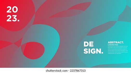Vector colorful abstract fluid and geometric background for 2023 new year