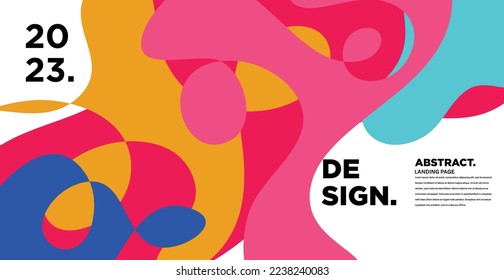 Fluido abstracto vectorial colorido y fondo geométrico para el nuevo año 2023