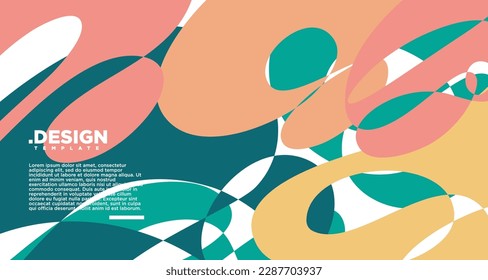 Vector colorful abstract fluid and geometric background, trendy colors, for greeting cards, invitation cards, banners