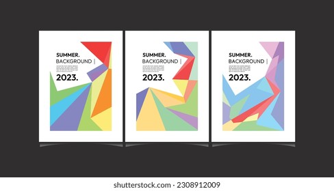 vector colorful abstract fluid and geometric background for summer 2023