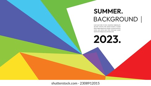 vector colorful abstract fluid and geometric background for summer 2023