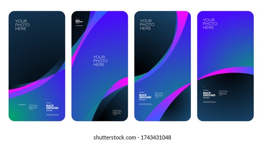 Vector colorful abstract fluid gradient pattern background for social media story banner