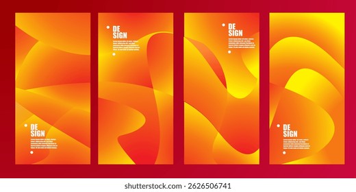 Vector colorful abstract fluid gradient pattern background  set for banner, poster, design, template, flyer, brochure, website, etc
