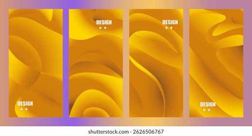 Vector colorful abstract fluid gradient pattern background  set for banner, poster, design, template, flyer, brochure, website, etc