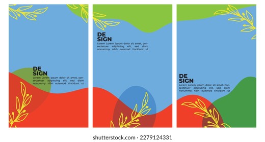 vector colorful abstract fluid and liquid background modern minimalist with ornament flowers