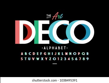 Vector of colorful abstract font and alphabet